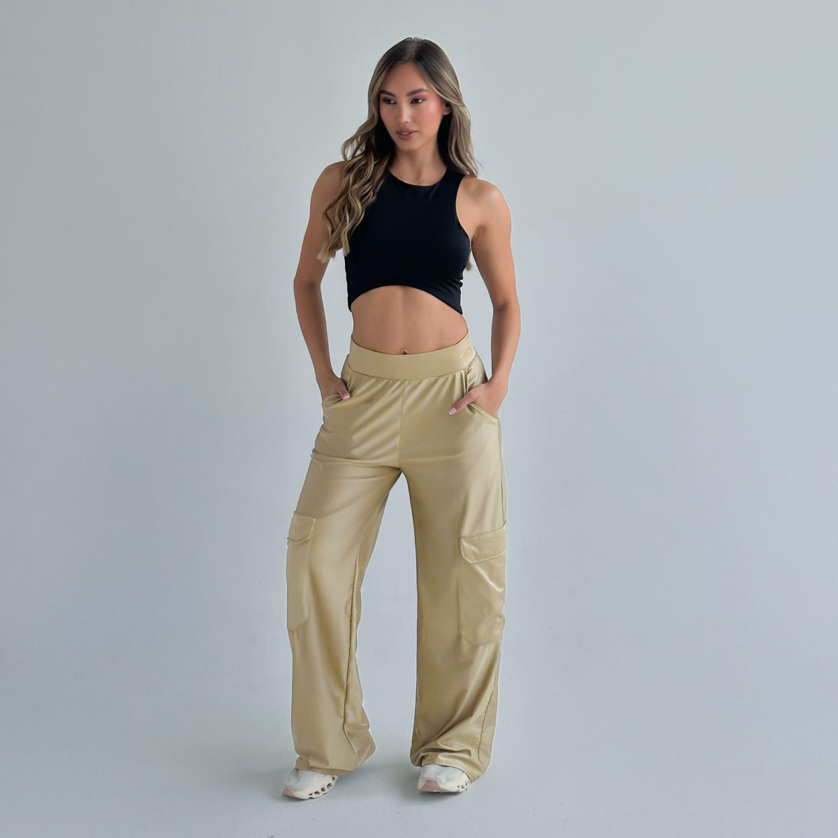 Pantalon cargo dorado