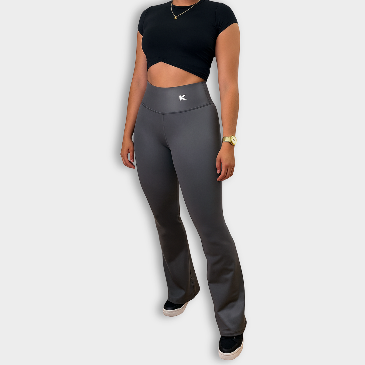 Leggins bota campana gris