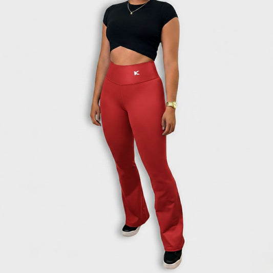 Leggins bota campana rojo