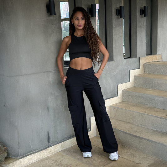 Pantalon cargo negro