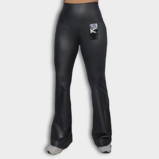 Leggins efecto cuero bota campana