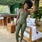 Enterizo Military Green con bolsillos